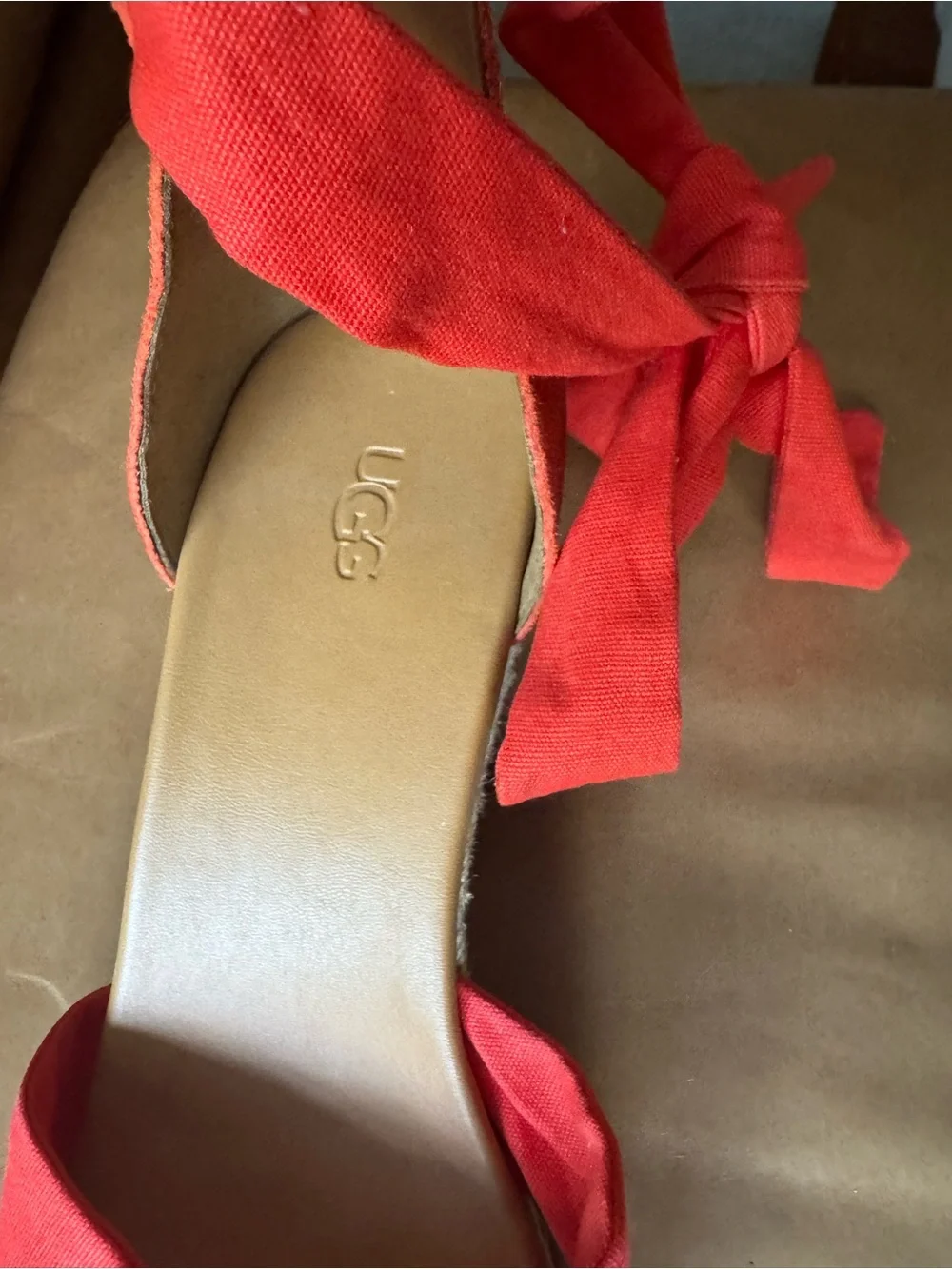 UGG Coral Tie-Wrap Espadrille Wedge Sandals